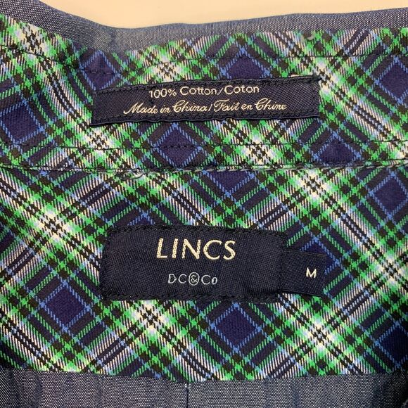 Lincs Shirt Mens M Medium Windsor Blue Cotton Long Sleeve Pocket Button Up - Picture 4 of 10
